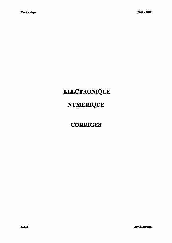 [PDF] ELECTRONIQUE NUMERIQUE CORRIGES - grug