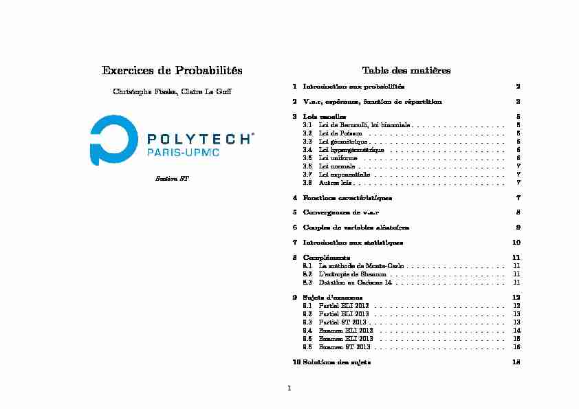 [PDF] Exercices de Probabilités