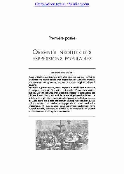 [PDF] Petit dictionnaire des expressions populaires - Numilog