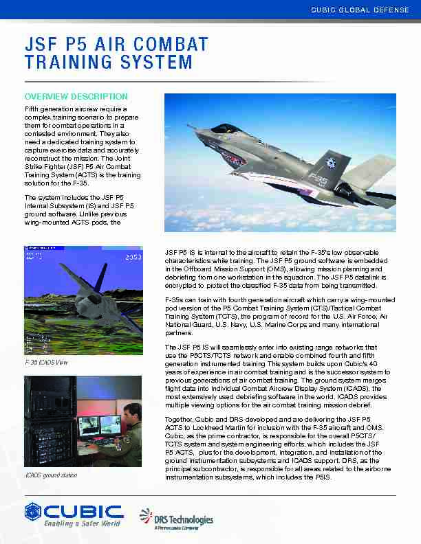 JSF P5 AIR COMBAT TRAINING SYSTEM