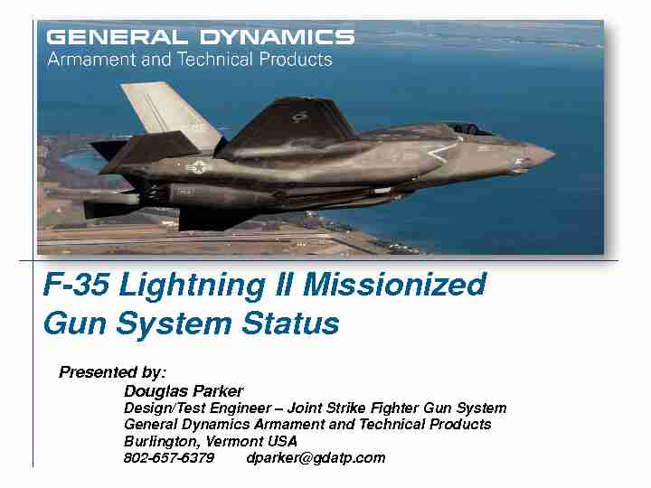 F-35 Lightning II Missionized Gun System Status