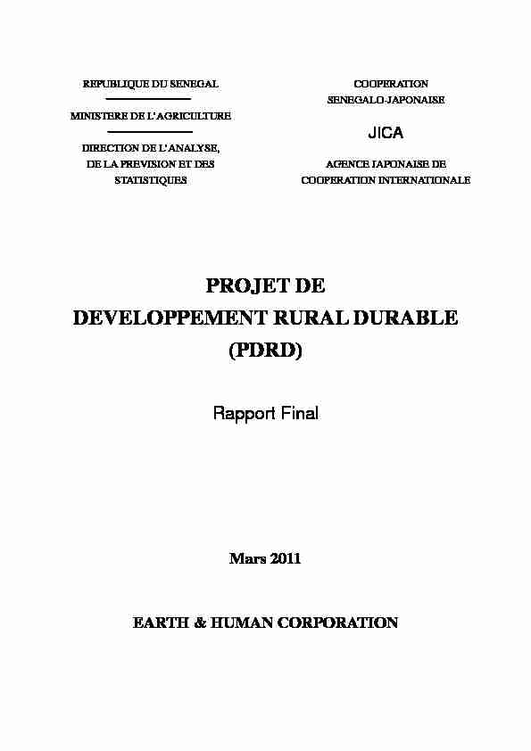[PDF] PROJET DE DEVELOPPEMENT RURAL DURABLE (PDRD)