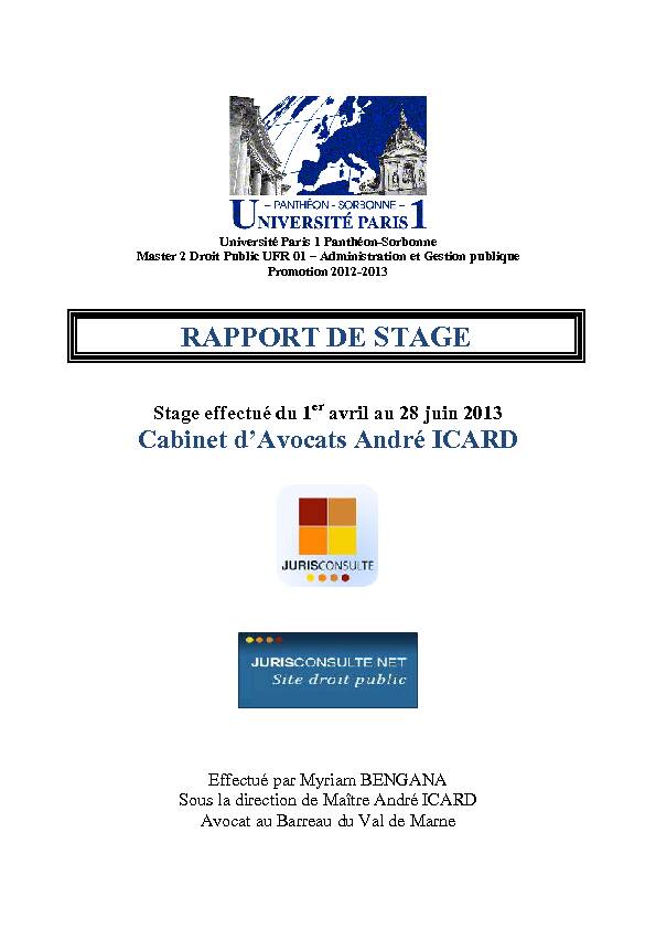 [PDF] RAPPORT DE STAGE - jurisconsultenet