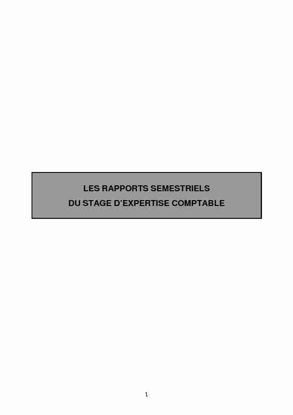 [PDF] Le rapport de stage (2 - Ordre des experts-comptables des Pays de