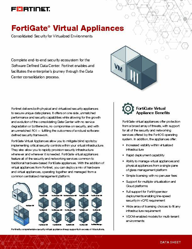 [PDF] FortiGate Virtual Appliances Data Sheet - AVFirewallscom