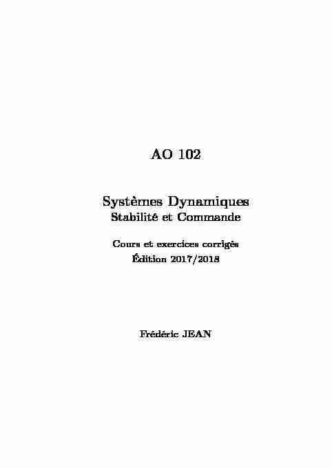 AO 102 Systèmes Dynamiques