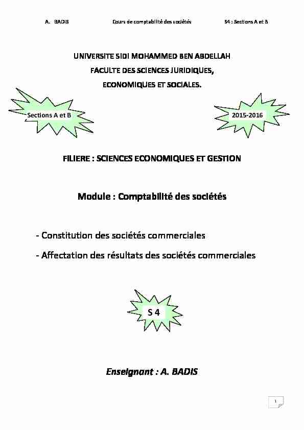 [PDF] Comptabilité des sociétés - Faculté des Sciences Juridiques