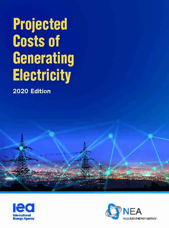 Projected Costs of Generating Electricity – 2020 Edition