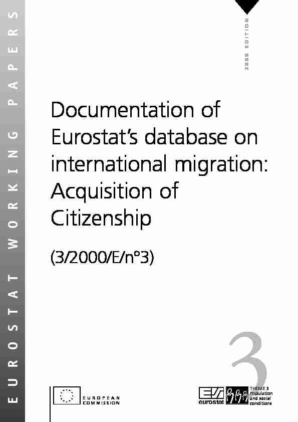 Documentation of Eurostats database on international migration