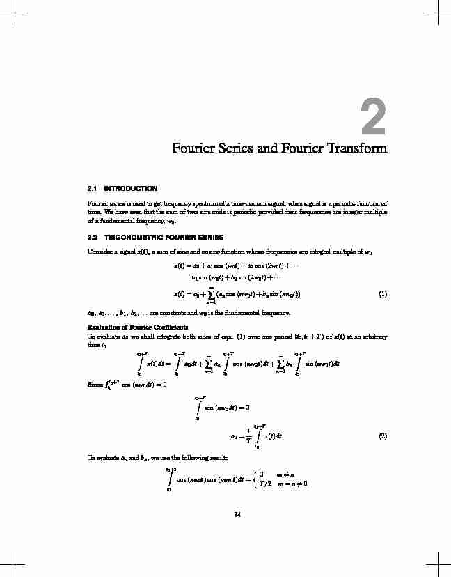 [PDF] Fourier Series and Fourier Transform