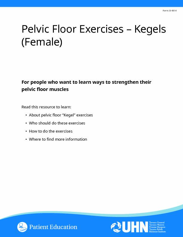 Pelvic Floor “Kegel” Exercises