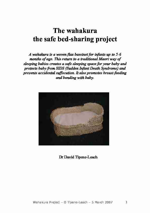 The wahakura the safe bed-sharing project
