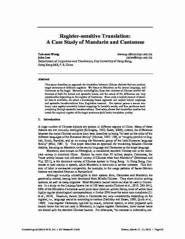 Register-sensitive Translation: A Case Study of Mandarin and