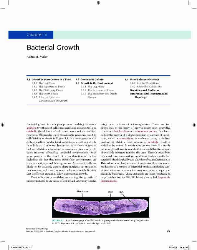 Chapter 3 - Bacterial Growth