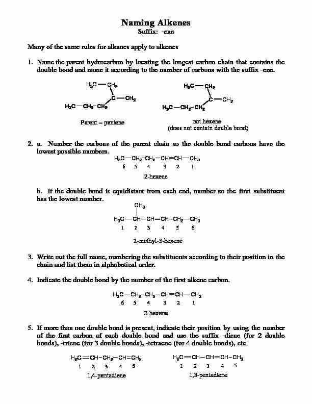 [PDF] Naming Alkenes