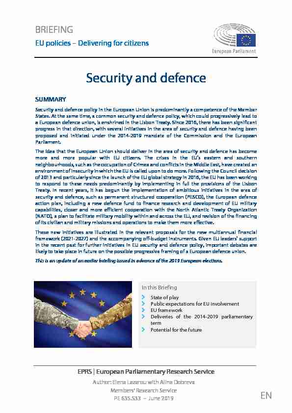 [PDF] Security and defence - European Parliament - europaeu