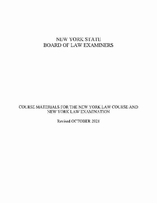 course materials for the new york law course and