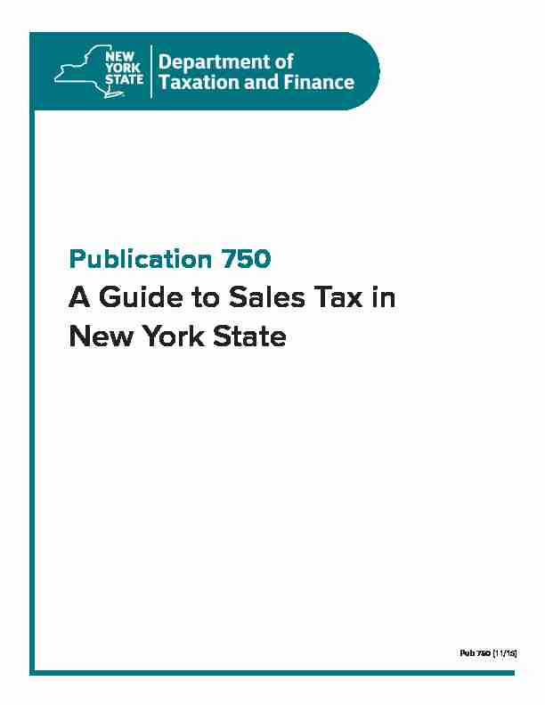 Publication 750:(11/15):A Guide to Sales Tax in New York State