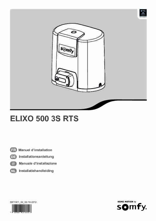 [PDF] ELIXO 500 3S RTS - Somfy