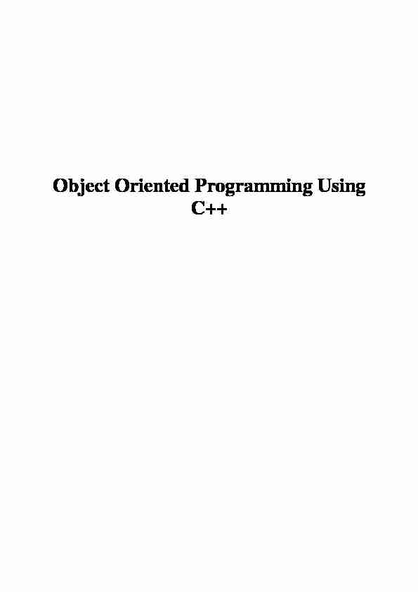 [PDF] Object Oriented Programming Using C   - College of Engineering