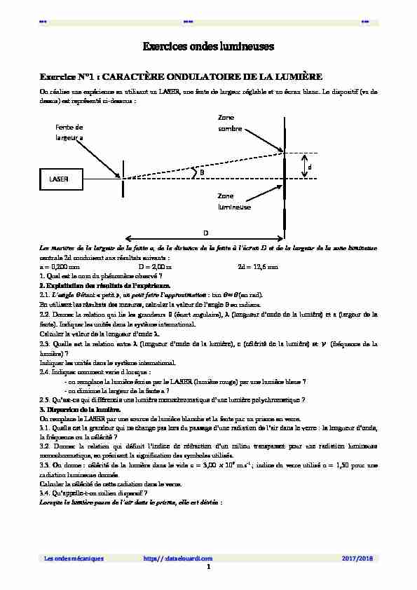 [PDF] Exercices des ondes lumineuses - dataelouardi
