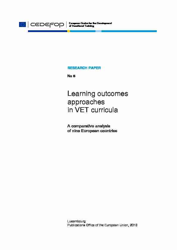 [PDF] Learning outcomes approaches in VET curricula - Cedefop - europa