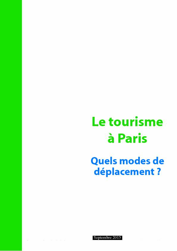 [PDF] Le tourisme à Paris - Association des Usagers des Transports