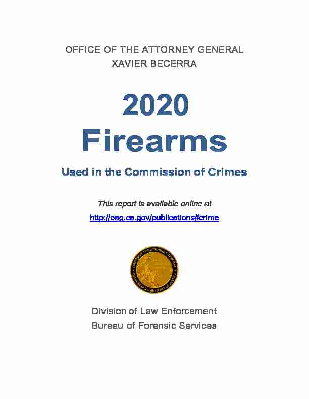 2020 Firearms Used in the Commission of Crimes Report