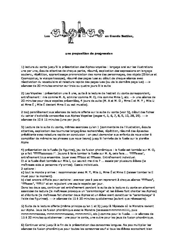 [PDF] Les alphasen Grande Section, une proposition de  - Rue des Instits