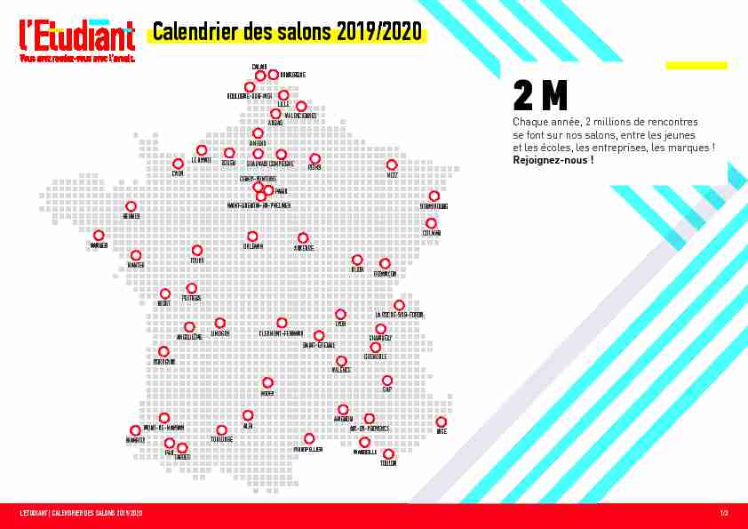 [PDF] Calendrier des salons 2019/2020 - LEtudiant