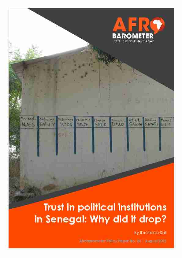 [PDF] Trust in political institutions in Senegal: Why did it  - Afrobarometer