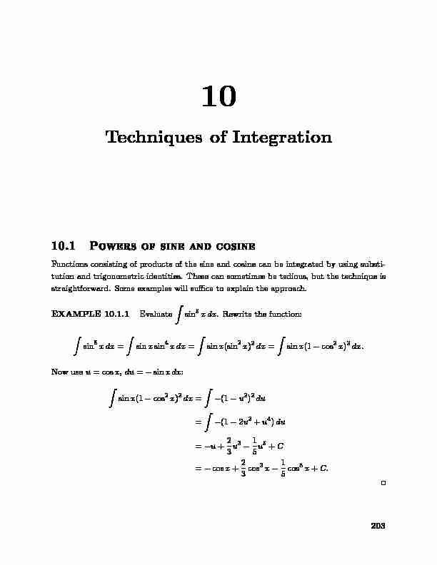Techniques of Integration