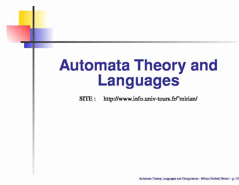 Automata Theory and Languages
