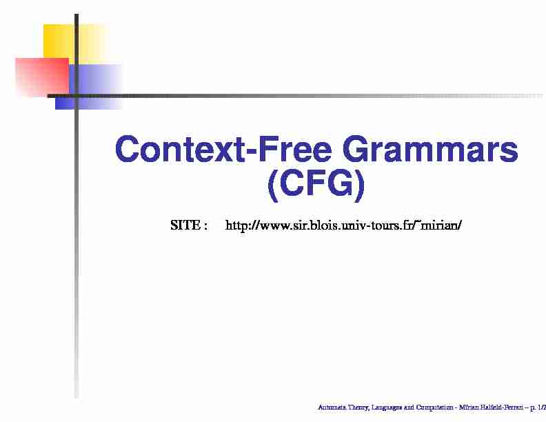 Context-Free Grammars (CFG)