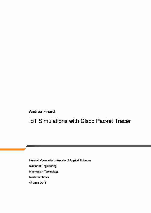 [PDF] IoT Simulations with Cisco Packet Tracer - Theseus