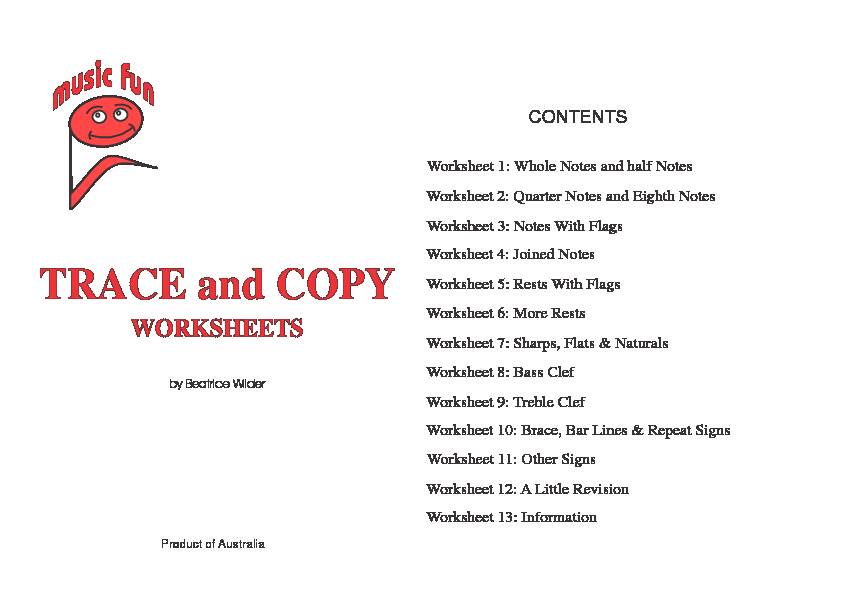 [PDF] Trace & Copy2 - Music Fun Worksheets