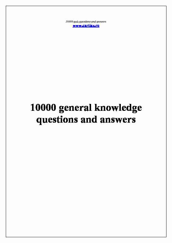 10000 general knowledge questions and answers