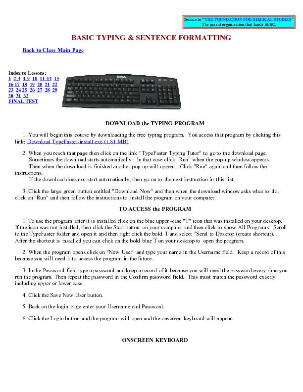 [PDF] Typing Textbook - Salt Lake Bible College