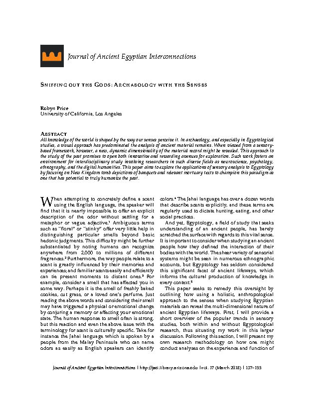 Journal of Ancient Egyptian Interconnections 17 (March 2018)