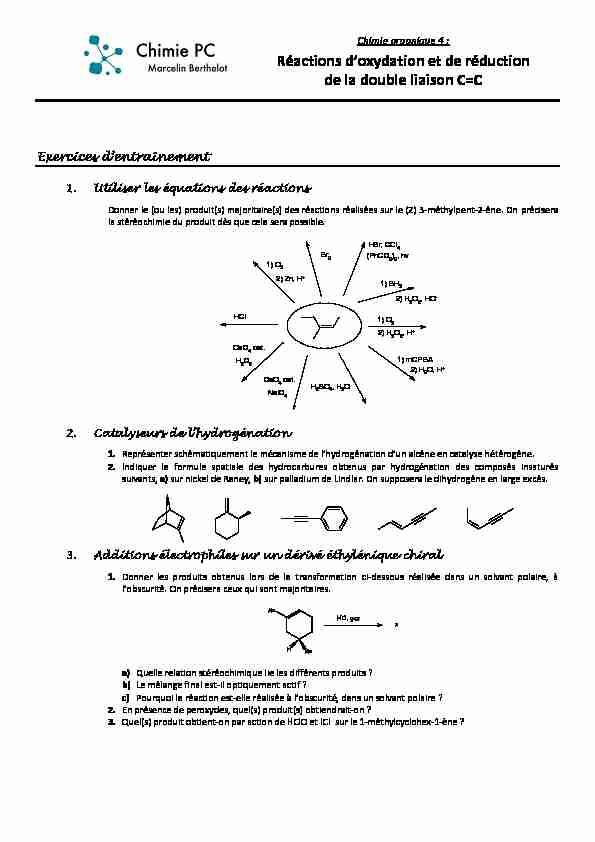 [PDF] Alcènes - Exercices - Physique-Chimie – BCPST