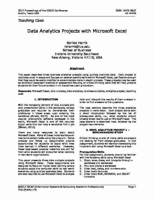 Data Analytics Projects with Microsoft Excel