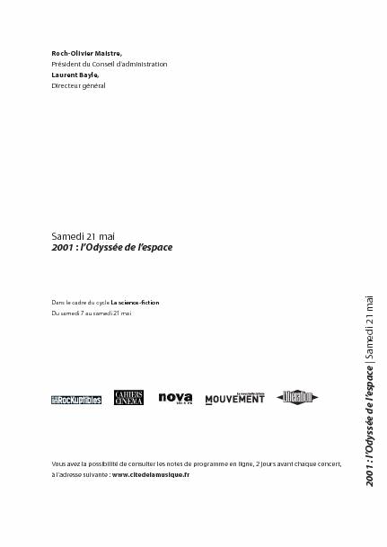 [PDF] lOdyssée de lespace 2001 - Cité de la musique