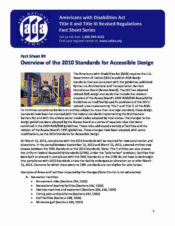 [PDF] Overview of the 2010 Standards for Accessible Design - Great Lakes