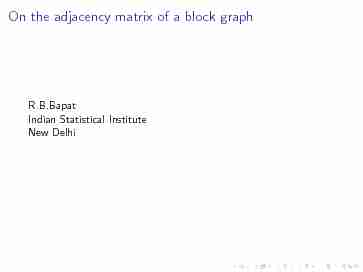 [PDF] On the adjacency matrix of a block graph - Indico