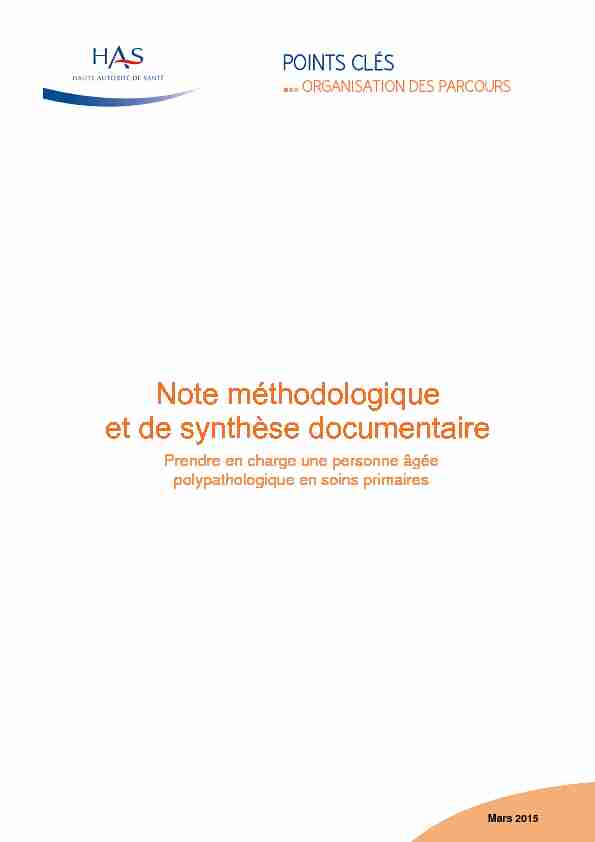 [PDF] Note méthodologique polypathologie de la personne âgée