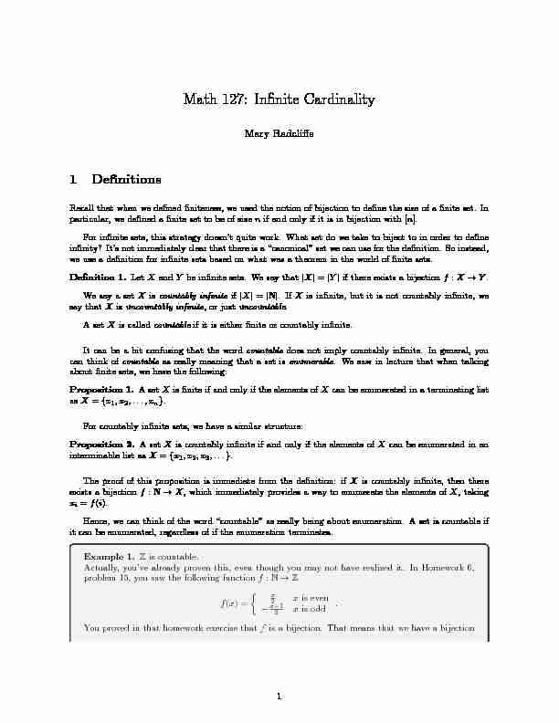 [PDF] Math 127: Infinite Cardinality - CMU Math