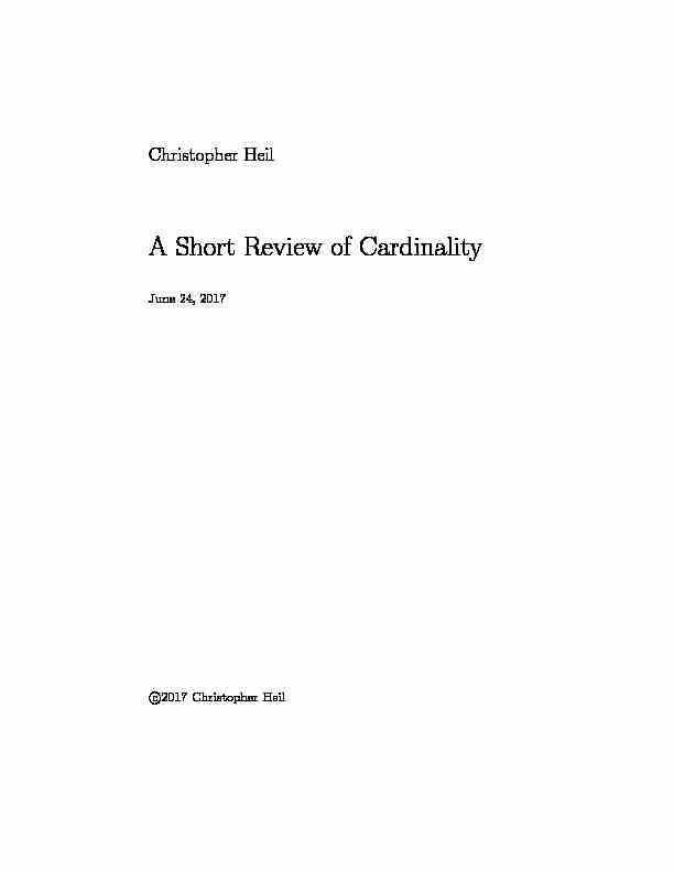 [PDF] Chapter 7 Cardinality of sets