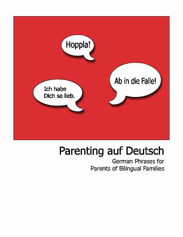 German Phrases for Parents of Bilingual Families
