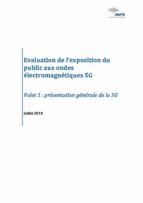 Rapport ANFR présentation générale 5G