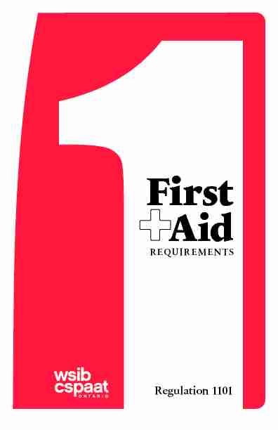 First Aid - Regulation 1101